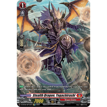 Vanguard_TCG_card_D-BT02_SP12EN_SP_Stealth_Dragon_Togachirashi_A_Brush_with_the_Legends