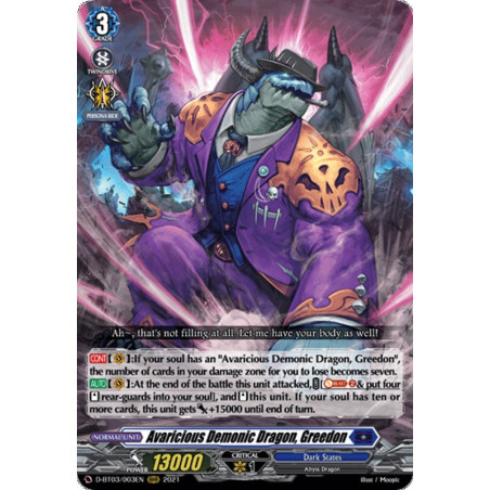Vanguard_TCG_card_D-BT03_003EN_RRR_Avaricious_Demonic_Dragon_Greedon_Advance_of_Intertwined_Stars