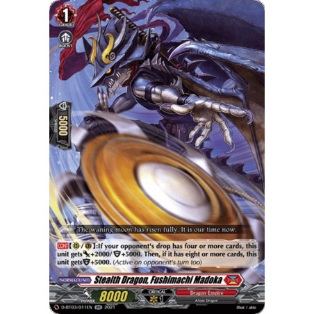 Vanguard_TCG_card_D-BT03_011EN_RR_Stealth_Dragon_Fushimachi_Madoka_Advance_of_Intertwined_Stars