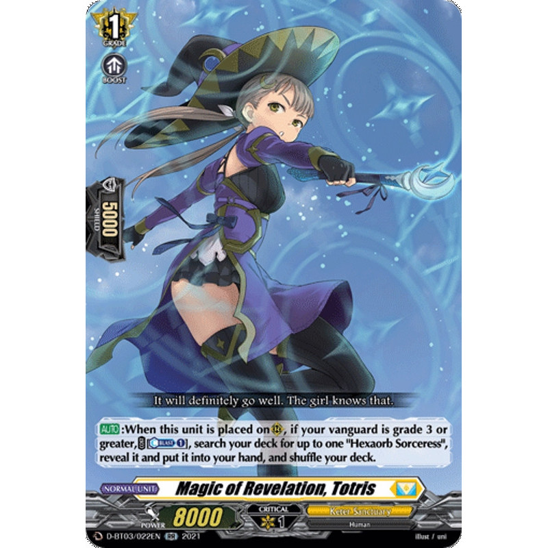Vanguard_TCG_card_D-BT03_022EN_RR_Magic_of_Revelation_Totris_Advance_of_Intertwined_Stars
