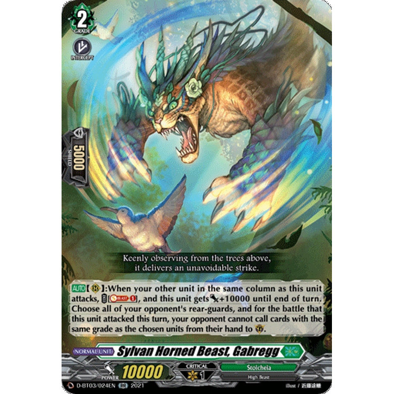 Vanguard_TCG_card_D-BT03_024EN_RR_Sylvan_Horned_Beast_Gabregg_Advance_of_Intertwined_Stars