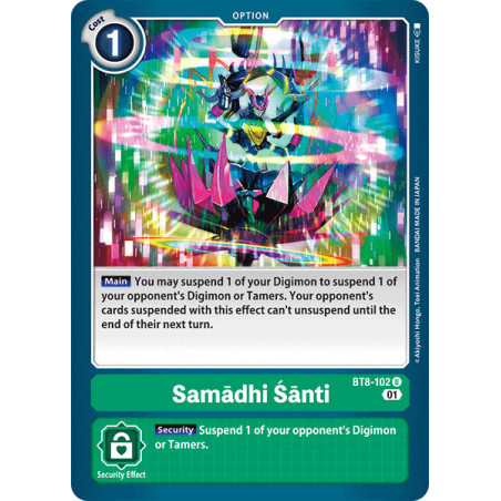 Digimon_TCG_BT8-102_Samādhi_Śānti_Uncommon_New_Awakening_Card_Game
