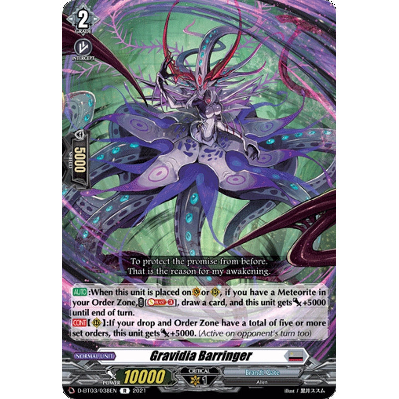 Vanguard_TCG_card_D-BT03_038EN_R_Gravidia_Barringer_Advance_of_Intertwined_Stars