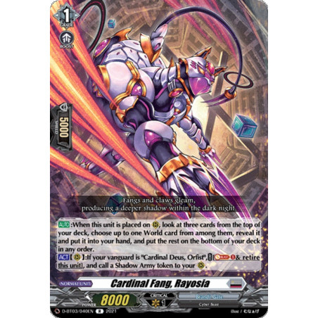 Vanguard_TCG_card_D-BT03_040EN_R_Cardinal_Fang_Rayosia_Advance_of_Intertwined_Stars