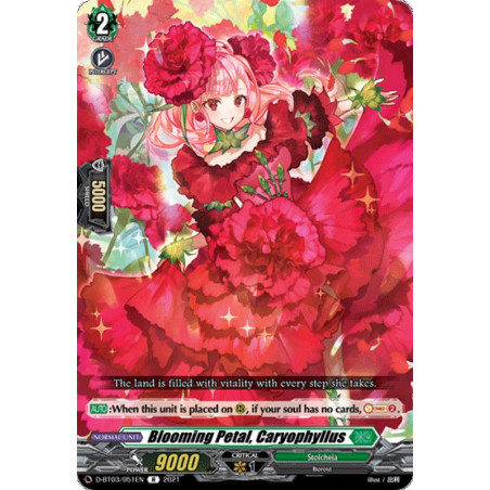 Vanguard_TCG_card_D-BT03_051EN_R_Blooming_Petal_Caryophyllus_Advance_of_Intertwined_Stars