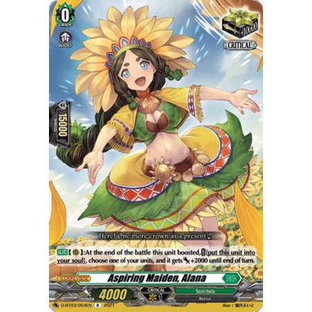 Vanguard_TCG_card_D-BT03_054EN_R_Aspiring_Maiden_Alana_Advance_of_Intertwined_Stars