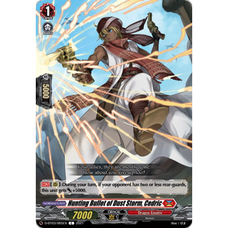 Vanguard_TCG_card_D-BT03_065EN_C_Hunting_Bullet_of_Dust_Storm_Cedric_Advance_of_Intertwined_Stars