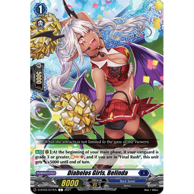 Vanguard_TCG_card_D-BT03_077EN_C_Diabolos_Girls_Belinda_Advance_of_Intertwined_Stars