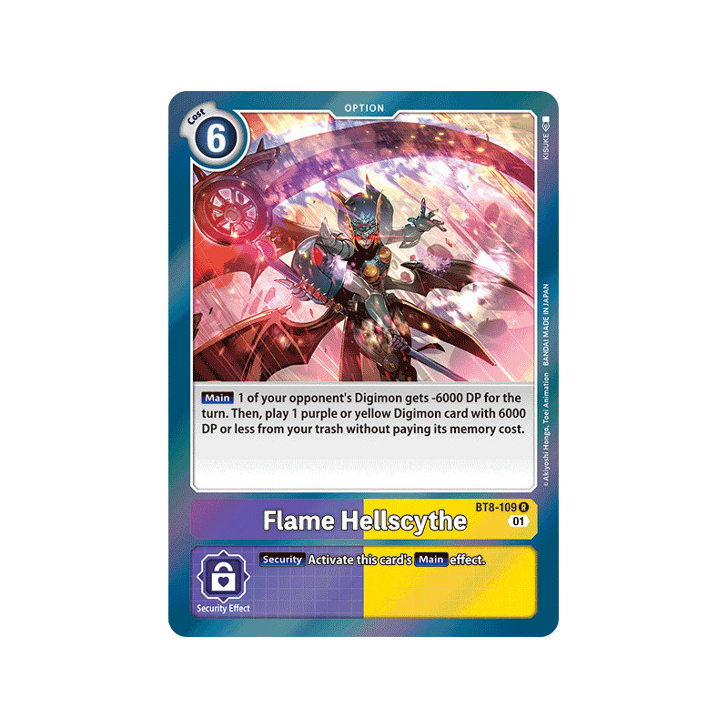 Digimon_TCG_BT8-109_Flame_Hellscythe_Rare_New_Awakening_Card_Game