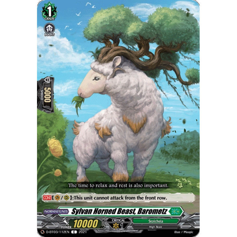 Vanguard_TCG_card_D-BT03_112EN_C_Sylvan_Horned_Beast_Barometz_Advance_of_Intertwined_Stars
