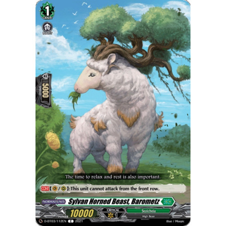 Vanguard_TCG_card_D-BT03_112EN_C_Sylvan_Horned_Beast_Barometz_Advance_of_Intertwined_Stars