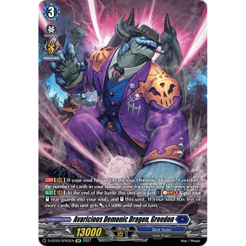 Vanguard_TCG_card_D-BT03_SP03EN_SP_Avaricious_Demonic_Dragon_Greedon_Advance_of_Intertwined_Stars