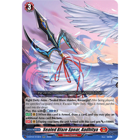 Vanguard_TCG_card_D-BT04_018EN_RR_Sealed_Blaze_Spear_Aadhitya_Awakening_of_Chakrabarthi