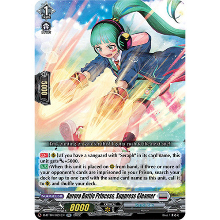 Vanguard_TCG_card_D-BT04_024EN_RR_Aurora_Battle_Princess_Suppress_Gleamer_Awakening_of_Chakrabarthi