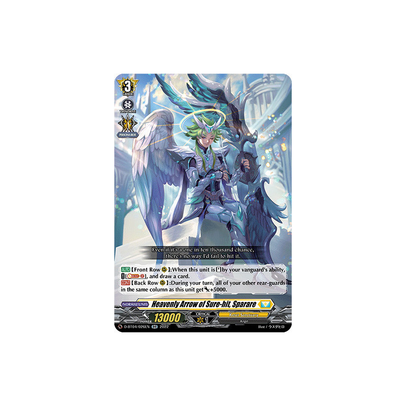 Vanguard_TCG_card_D-BT04_026EN_RR_Heavenly_Arrow_of_Sure-hit_Sparare_Awakening_of_Chakrabarthi