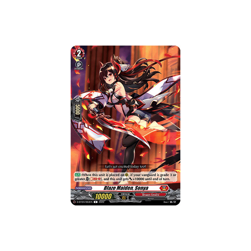 Vanguard_TCG_card_D-BT04_063EN_C_Blaze_Maiden_Sonya_Awakening_of_Chakrabarthi