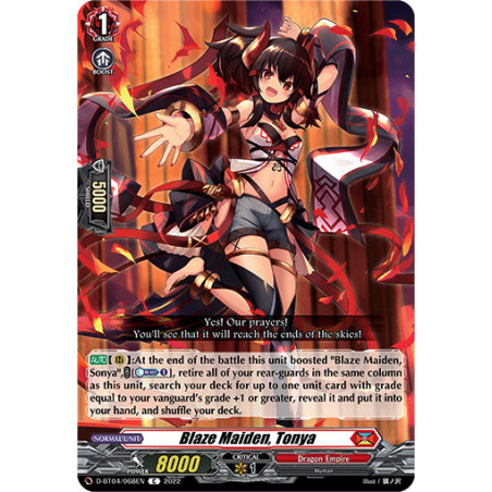 Vanguard_TCG_card_D-BT04_068EN_C_Blaze_Maiden_Tonya_Awakening_of_Chakrabarthi