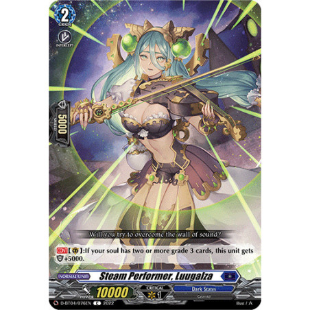 Vanguard_TCG_card_D-BT04_076EN_C_Steam_Performer_Luugalza_Awakening_of_Chakrabarthi