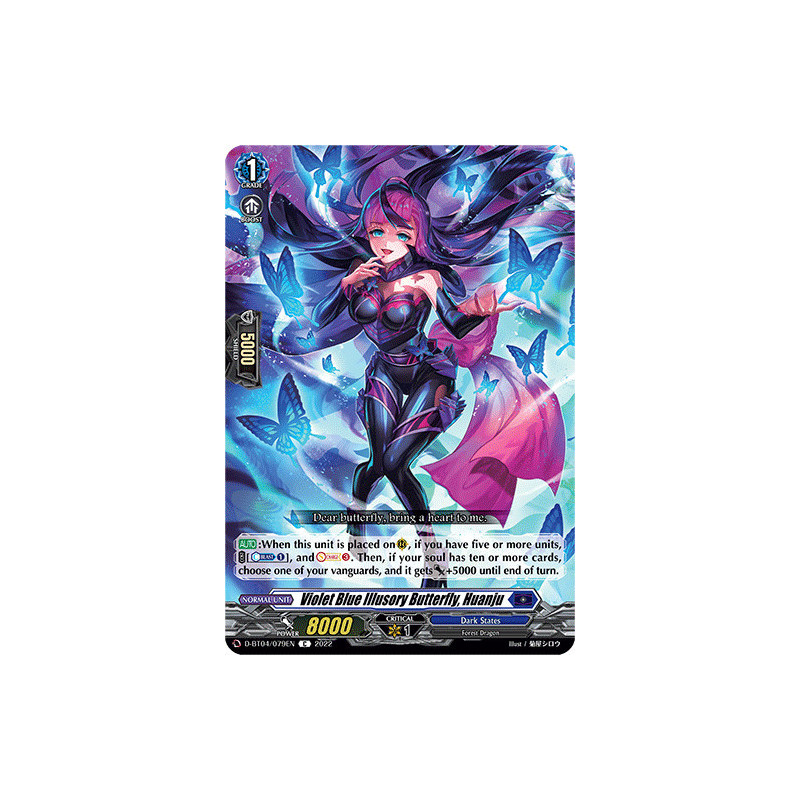 Vanguard_TCG_card_D-BT04_079EN_C_Violet_Blue_Illusory_Butterfly_Huanju_Awakening_of_Chakrabarthi