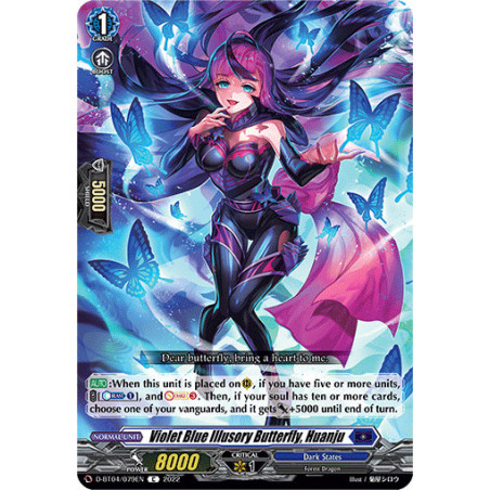 Vanguard_TCG_card_D-BT04_079EN_C_Violet_Blue_Illusory_Butterfly_Huanju_Awakening_of_Chakrabarthi