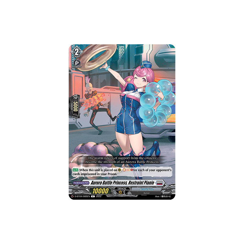 Vanguard_TCG_card_D-BT04_089EN_C_Aurora_Battle_Princess_Restraint_Pianie_Awakening_of_Chakrabarthi