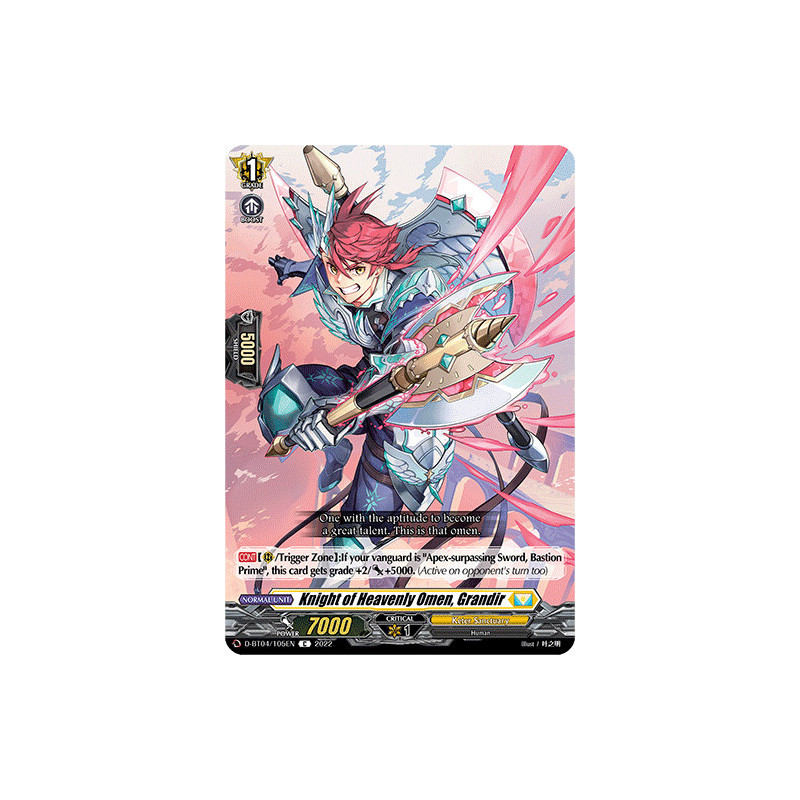 Vanguard_TCG_card_D-BT04_105EN_C_Knight_of_Heavenly_Omen_Grandir_Awakening_of_Chakrabarthi