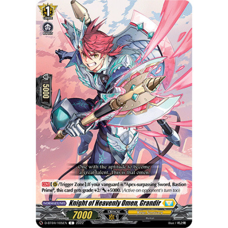 Vanguard_TCG_card_D-BT04_105EN_C_Knight_of_Heavenly_Omen_Grandir_Awakening_of_Chakrabarthi
