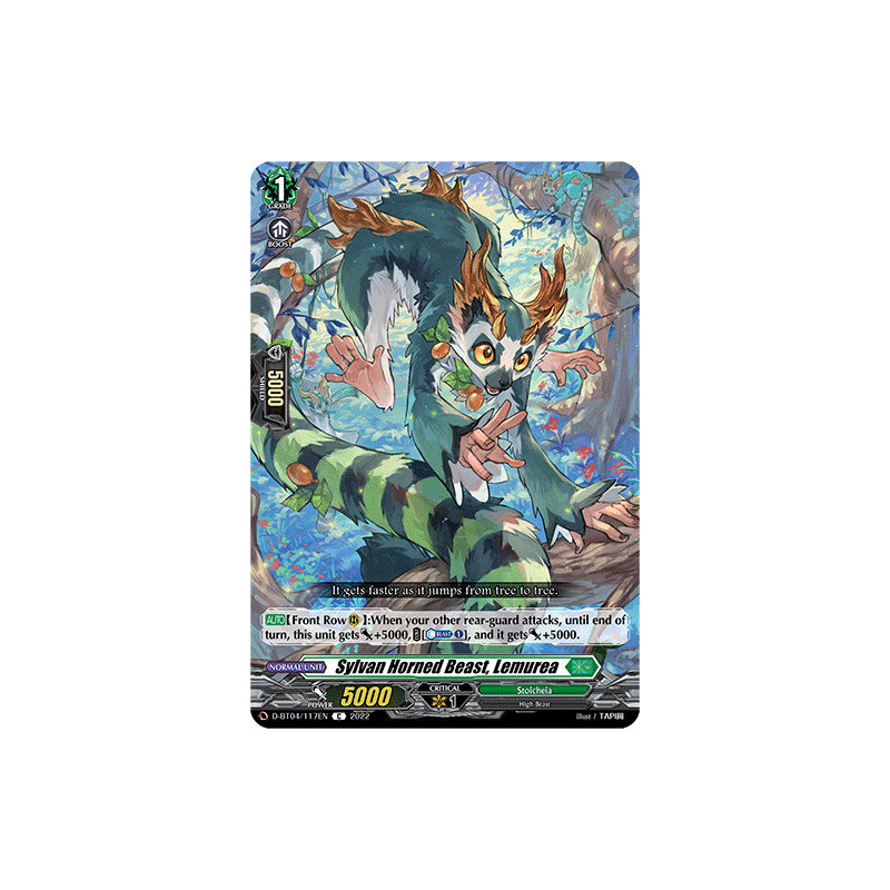 Vanguard_TCG_card_D-BT04_117EN_C_Sylvan_Horned_Beast_Lemurea_Awakening_of_Chakrabarthi