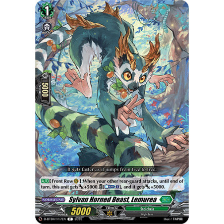 Vanguard_TCG_card_D-BT04_117EN_C_Sylvan_Horned_Beast_Lemurea_Awakening_of_Chakrabarthi