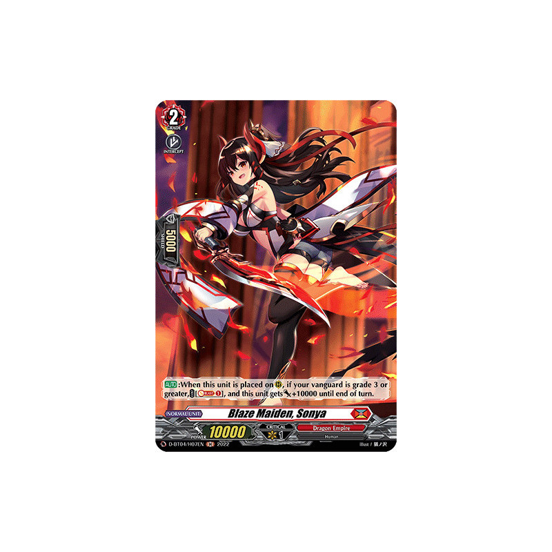 Vanguard_TCG_card_D-BT04_H07EN_H_Blaze_Maiden_Sonya_Awakening_of_Chakrabarthi