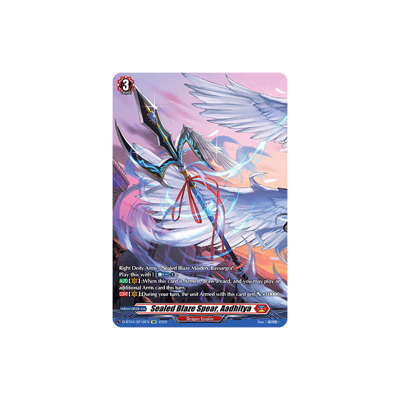 Vanguard_TCG_card_D-BT04_SP18EN_SP_Sealed_Blaze_Spear_Aadhitya_Awakening_of_Chakrabarthi