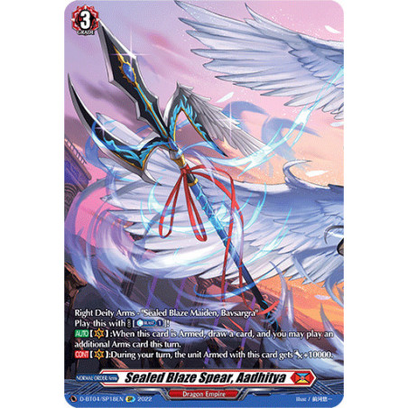 Vanguard_TCG_card_D-BT04_SP18EN_SP_Sealed_Blaze_Spear_Aadhitya_Awakening_of_Chakrabarthi