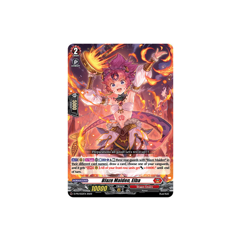 Vanguard_TCG_card_D-PR_052EN_PR_Blaze_Maiden_Elba_Awakening_of_Chakrabarthi