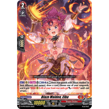 Vanguard_TCG_card_D-PR_052EN_PR_Blaze_Maiden_Elba_Awakening_of_Chakrabarthi