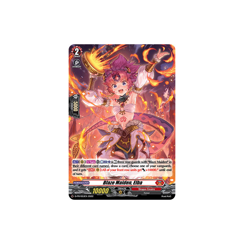 Vanguard_TCG_card_D-PR_053EN_PR_Blaze_Maiden_Elba_Awakening_of_Chakrabarthi