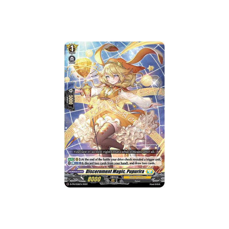 Vanguard_TCG_card_D-PR_058EN_PR_Discernment_Magic_Pupurira_Awakening_of_Chakrabarthi