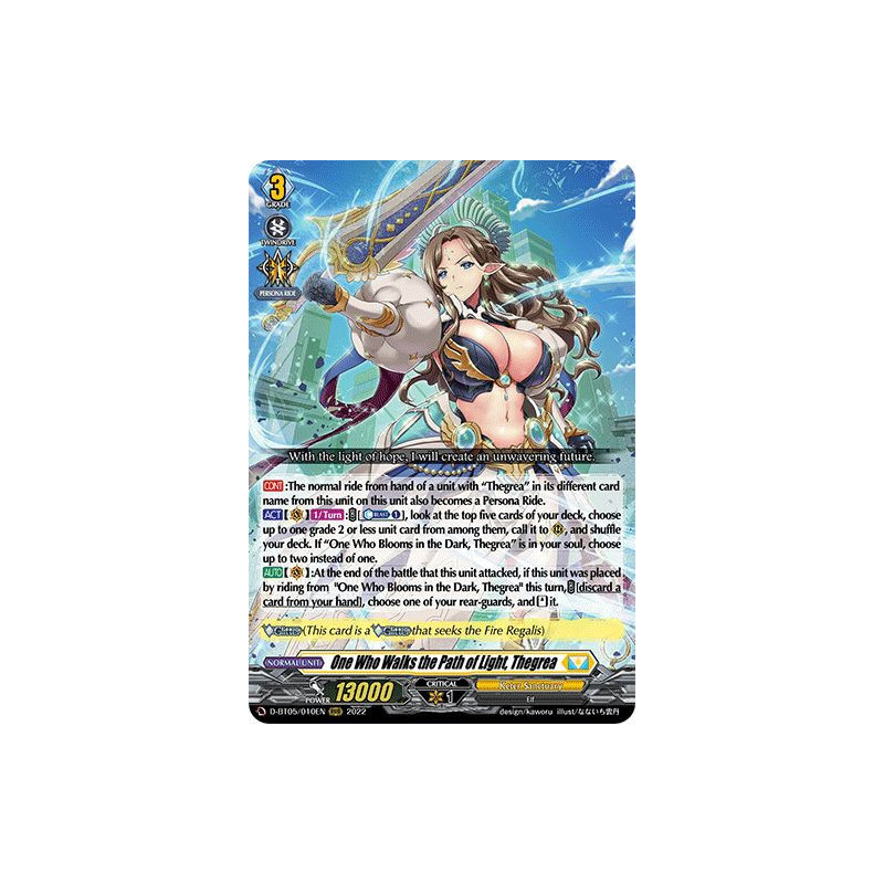 Vanguard_TCG_card_D-BT05_010EN_RRR_One_Who_Walks_the_Path_of_Light_Thegrea_Triumphant_Return_of_the_Brave_Heroes
