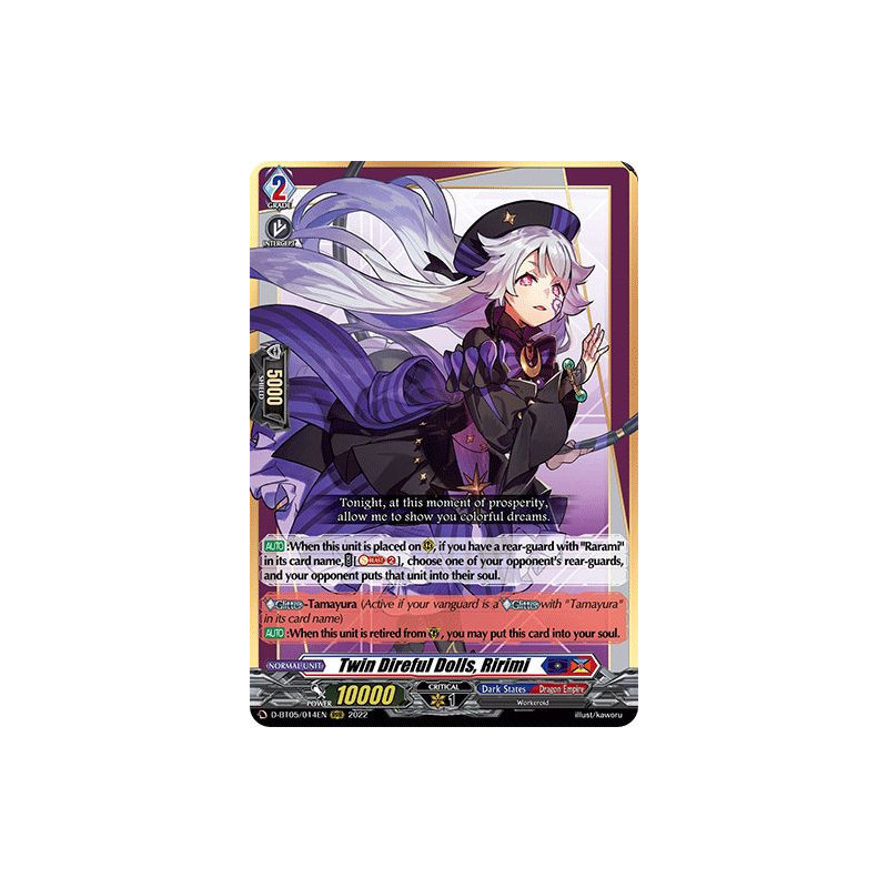 Vanguard_TCG_card_D-BT05_014EN_RRR_Twin_Direful_Dolls_Ririmi_Triumphant_Return_of_the_Brave_Heroes