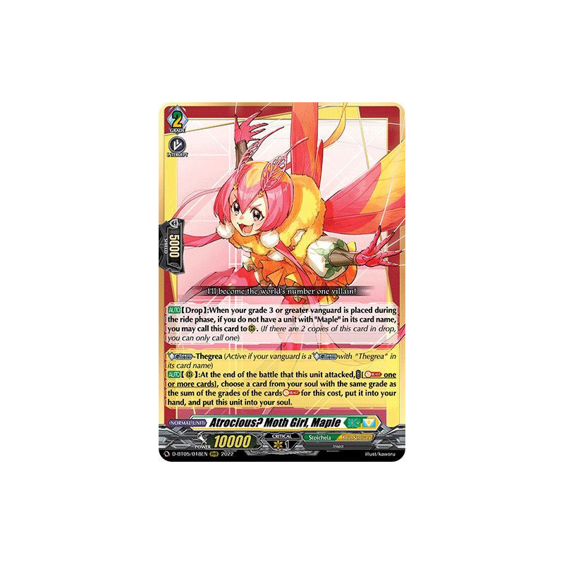 Vanguard_TCG_card_D-BT05_018EN_RRR_Atrocious?_Moth_Girl_Maple_Triumphant_Return_of_the_Brave_Heroes