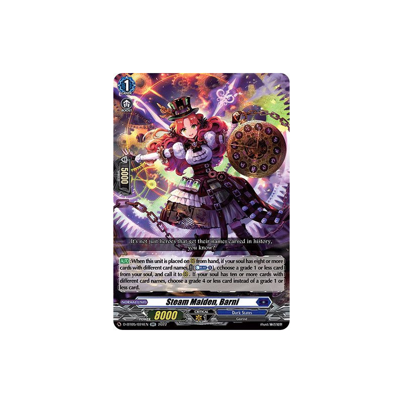 Vanguard_TCG_card_D-BT05_024EN_RR_Steam_Maiden_Barni_Triumphant_Return_of_the_Brave_Heroes