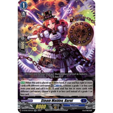 Vanguard_TCG_card_D-BT05_024EN_RR_Steam_Maiden_Barni_Triumphant_Return_of_the_Brave_Heroes
