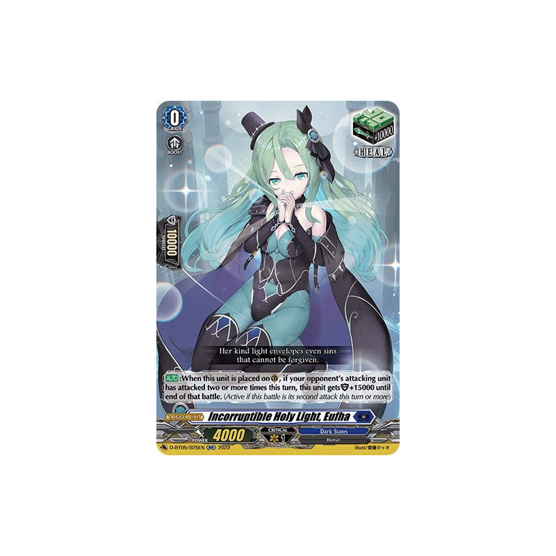 Vanguard_TCG_card_D-BT05_025EN_RR_Incorruptible_Holy_Light_Eufha_Triumphant_Return_of_the_Brave_Heroes
