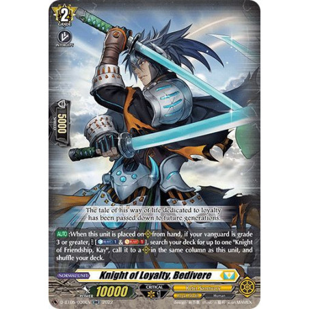 Vanguard_TCG_card_D-BT05_030EN_RR_Knight_of_Loyalty_Bedivere_Triumphant_Return_of_the_Brave_Heroes
