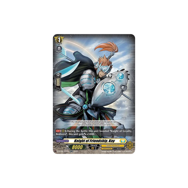 Vanguard_TCG_card_D-BT05_033EN_RR_Knight_of_Friendship_Kay_Triumphant_Return_of_the_Brave_Heroes
