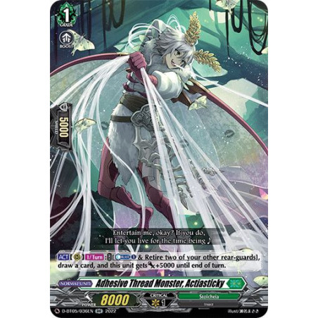 Vanguard_TCG_card_D-BT05_036EN_RR_Adhesive_Thread_Monster_Actiasticky_Triumphant_Return_of_the_Brave_Heroes