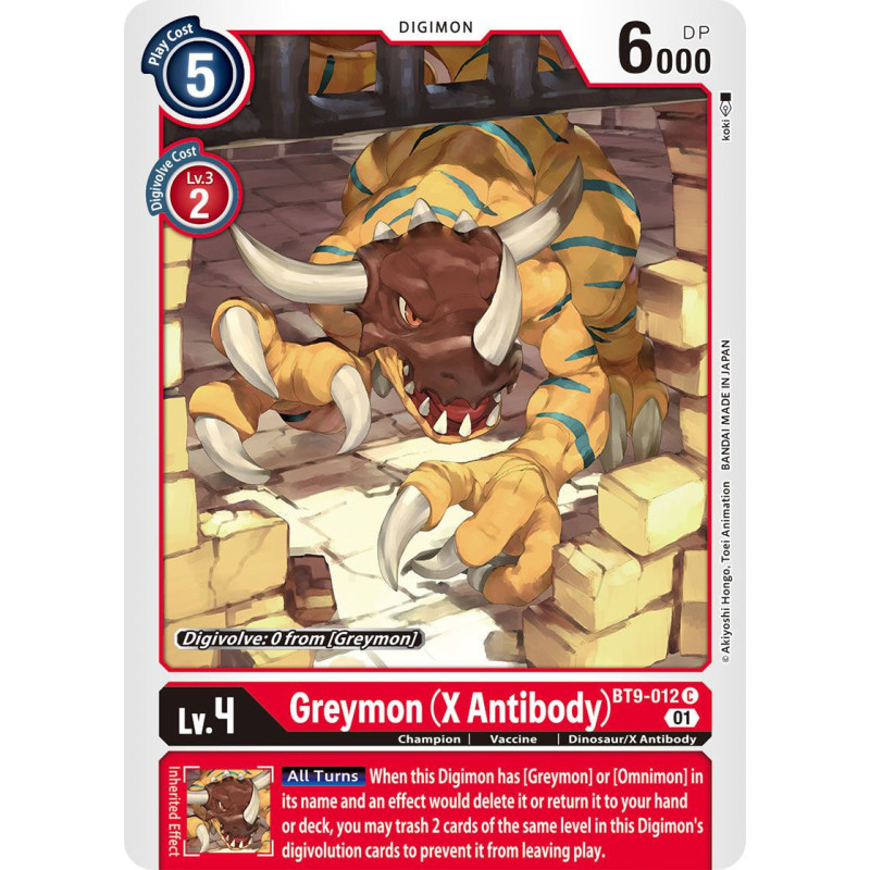 Digimon_TCG_BT9-012_Greymon_(X_Antibody)_Common_X_Record_Card_Game