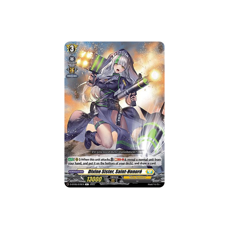 Vanguard_TCG_card_D-BT05_076EN_C_Divine_Sister_Saint-Honore_Triumphant_Return_of_the_Brave_Heroes