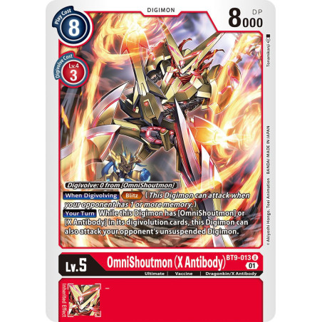 Digimon_TCG_BT9-013_OmniShoutmon_(X_Antibody)_Uncommon_X_Record_Card_Game