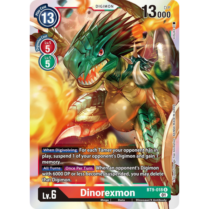 Digimon_TCG_BT9-018_Dinorexmon_Rare_X_Record_Card_Game