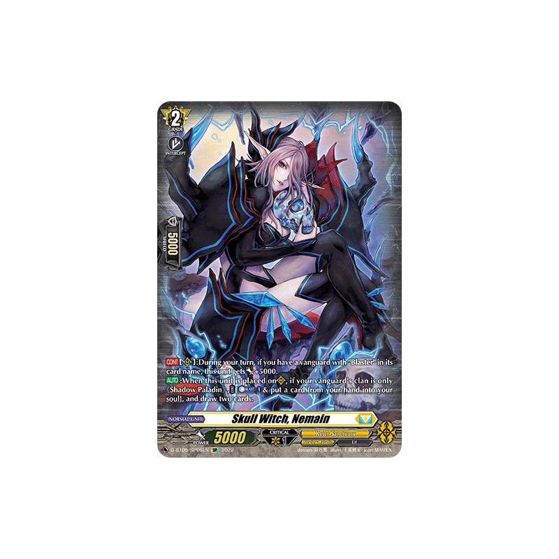 Vanguard_TCG_card_D-BT05_SP06EN_SP_Skull_Witch_Nemain_Triumphant_Return_of_the_Brave_Heroes